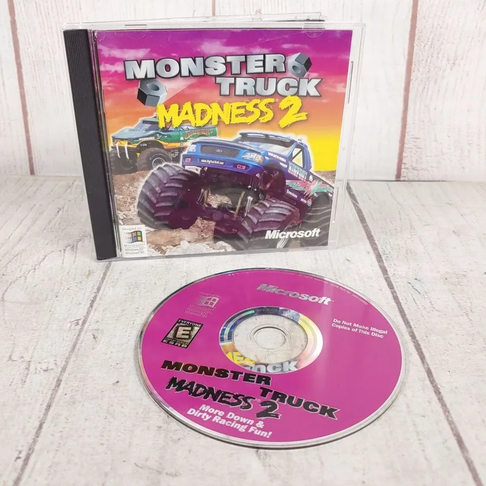 Monster Truck Madness 2 Racing Game Microsoft (PC CD-ROM, 1998) - TESTED WORKING